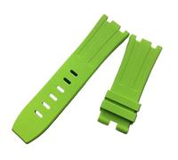 YGUKOJ 28mm Noir Bleu 15703 Nature Caoutchouc Silicone Watchband Hommes Regardez la bande de bracelet Ap Regarder des outils audemars et Piguet Belt Logo(Neno green,With rose buckle)