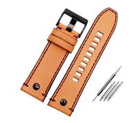 YGUKOJ Bande de montre en cuir véritable compatible avec la ceinture de montre diesel DZ4476 / 4482 DZ7408 7406 4318 Bracelet 22 24 26 26 mm Grand Great Hommes Montre Bracelet(Rivet Brown black,26mm)
