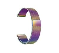YGUKOJ Bande de montre universelle de remplacement 18/20 / 22mm Tête plate Sangle milanaise en acier inoxydable Fit magnétique for Samsung Galaxy Huawei Montres(Photochromic,18mm)
