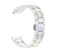 YGUKOJ Bande en céramique de luxe de 20mm 22mm 24mm Compatible With Samsung Galaxy 3 Regard 46mm 42mm Gear S3 Sangle Active 2 40 44mm STROND START STARMIQUE(White gold,20mm)