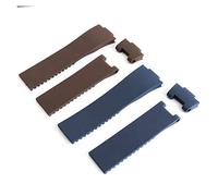 YGUKOJ Bracelet de montre en caoutchouc de silicone étanche 25 x 12 mm compatible avec Ulysse Nardin Marron Bleu, 25 mm