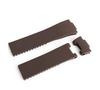YGUKOJ Bracelet de montre en caoutchouc de silicone étanche 25 x 12 mm compatible avec Ulysse Nardin Marron Bleu, 25 mm