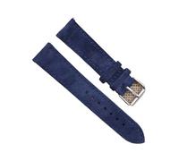 YGUKOJ Bracelet de montre en daim 18 19 20 21 22 mm Bracelet de montre de rechange en cuir véritable Bleu Marron, 18mm