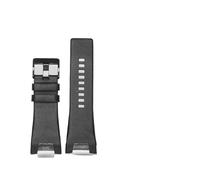 YGUKOJ Compatible avec le diesel DZ4246 DZ127 Bracelet 3B 32 * 17mm plaine noir brun foncé véritable cuir véritable fermoir en acier bracelet arraceur d'hommes dédiés(A black black)