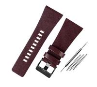 YGUKOJ Compatible avec Les Bandes de Montre Diesel/policiers du Poignet Masculin de Grande Taille 2 Bandes 2 6 mm 28 mm 30 mm 32 mm Brune en Cuir de Cache véritable Brun Noir(Brown Black,30mm)