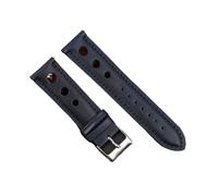 YGUKOJ Couleur solide Watchband en cuir véritable couture à la main STITCHING VINTAGE Compatible With LES BANDES DE RECHERCHE ROLEX DANGES 18MM 20MM 22MM 24MM for hommes(Blue,18mm)