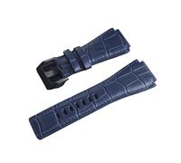 YGUKOJ Gandband En Cuir Véritable De Qualité Supérieure 34mm * 24mm De Montre Compatible Avec Une Bracelet De Montre De Cloche Ross BR01 BR03 Bracelet(Blue Black buckle)