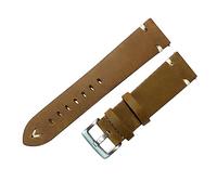 YGUKOJ Sangle de montre en cuir 18mm 20mm 22mm Regarder à la liberté rapide Bande Courroie de vachette à la main noir noir brun noir vintage huile de cire en cuir(Vintage Brown-Silver,22mm)