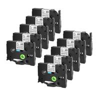YGUWZ 3-10pcs 6 9 12 18 24 mm Rassettes compatibles avec TZ TZE-S231 TZ-S231 Étiquette d'adhésif Compatible avec Le Ruban d'imprimante PT-E100 PT-H100(10PK Black on White)