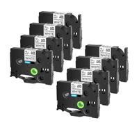 YGUWZ 3-10pcs 6 9 12 18 24 mm Rassettes compatibles avec TZ TZE-S231 TZ-S231 Étiquette d'adhésif Compatible avec Le Ruban d'imprimante PT-E100 PT-H100(8PK Black on White)