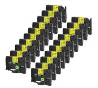 YGUWZ 3-20pcs Tapis d'étiquette adhésif 6 9 12 18 24 mm Extra Strong Compatible avec Le Ruban TZE-S231 TZ-S231 Compatible avec Les Fabricants d'étiquettes(20PK Black on Yellow)