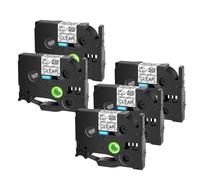 YGUWZ 3-20pcs Tapis d'étiquette adhésif 6 9 12 18 24 mm Extra Strong Compatible avec Le Ruban TZE-S231 TZ-S231 Compatible avec Les Fabricants d'étiquettes(5PK Black on Clear)