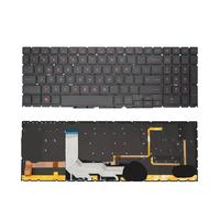 YGUWZ Clavier rétroéclairé RGB série 15-EK, Compatible avec 15-EK0019NR 15-EK0013DX 15-EK0023DX TPN-Q236 TPN-Q265, Disposition espagnole et Russe(US Red Word Light)