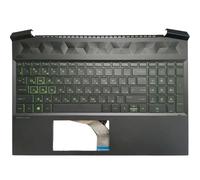 YGUWZ Couvercle supérieur de Remplacement avec Clavier, Compatible avec Les Jeux 15-EC 15-ec0000 TPN-Q229, Disposition Latine, Russe, américain et Espagnol(Russian Backlit)