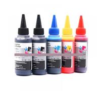 YGUWZ Kit d'encre Colorant Universel 100 ML 4 Couleur 5 Couleur 6 Couleurs Compatible Compatible avec Les Cartouches de réservoir d'imprimante à Jet de Bureau(5color-CMYK K)