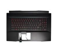 YGUWZ MSI GF76 MS-17L1 Coque supérieure Repose-Paume Compatible avec Clavier d'ordinateur Portable Espagnol, Russe, français, américain(Russian Backlit)