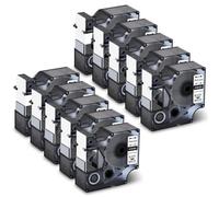 YGUWZ Paquet de 10 étiquettes en Polyester de 19 mm, Noir sur Blanc, compatibles avec l'étiquetage Permanent 4200 5200
