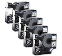 YGUWZ Paquet de 5 étiquettes de 12 m, Ruban Noir sur Blanc Compatible avec imprimantes 5200 et 3M PL300