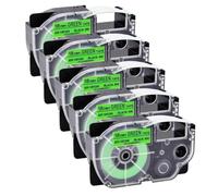 YGUWZ Paquet de 5 Rubans d'étiquettes compatibles Vert Fluorescent 18mm Compatible avec AR18FGN Compatible avec imprimantes KL-C500 KL-100 KL-120 KL-750
