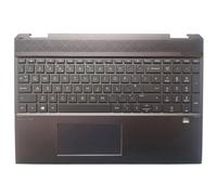 YGUWZ Repose-Paume Compatible avec Clavier d'ordinateur Portable X360 15-DF TPN-Q213, Couvercle supérieur rétroéclairé, Ensemble de pavé Tactile(UK)