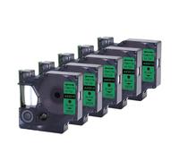 YGUWZ Ruban d'étiquettes de 12 mm Compatible avec Les imprimantes LabelManager 160 et 280. La série D1 Comprend des Rouleaux de 5 et 10 Rouleaux(5PK-Black-on-Green)