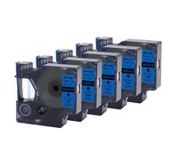 YGUWZ Ruban d'étiquettes de 12 mm Compatible avec Les imprimantes LabelManager 160 et 280. La série D1 Comprend des Rouleaux de 5 et 10 Rouleaux(5PK-Black-on-Blue)