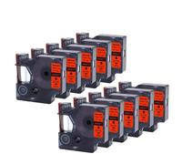 YGUWZ Ruban d'étiquettes de 12 mm Compatible avec Les imprimantes LabelManager 160 et 280. La série D1 Comprend des Rouleaux de 5 et 10 Rouleaux(10PK-Black-on-Red)