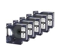 YGUWZ Ruban d'étiquettes de 12 mm Compatible avec Les imprimantes LabelManager 160 et 280. La série D1 Comprend des Rouleaux de 5 et 10 Rouleaux(5PK-Black-on-White)