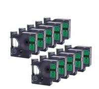 YGUWZ Ruban d'étiquettes de 12 mm Compatible avec Les imprimantes LabelManager 160 et 280. La série D1 Comprend des Rouleaux de 5 et 10 Rouleaux(10PK-Black-on-Green)