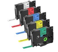 YGUWZ Ruban d'étiquettes Multicolore 9/12/18/24mm, 5 pièces, Compatible avec TZE-231 431 531 631, Ruban laminé Compatible avec imprimante PTD410