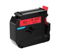 YGUWZ Ruban d'étiquettes Noir sur Blanc Compatible avec Ruban MK 12mm 9mm Compatible avec Fabricants d'étiquettes MK-231 MK131 MK221 MK631 MK121 et PT45M PT85(Black on Red)