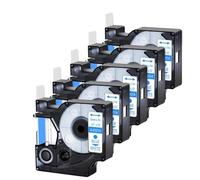 YGUWZ Ruban d'étiquettes Standard 12mm, Paquet de 5, Bleu sur Blanc, Compatible avec LabelManager 100 120P D1 45014