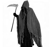 YGVQN Cape Fantôme Halloween avec Capuche,Costume de Faucheur Adulte Effrayant,Costume Horror Halloween pour Hommes Femmes,Tenue Cape Zombie pour Cosplay Carnaval Fêtes d'Halloween,Déguisement Vampire