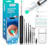 YGVQN Endoscope Auriculaire, WiFi Endoscopio Otoscope 1080P IP67 Étanche HD Camera Oreille avec 6 LEDs, Otoscope Compatible ios et Android pour iPhone, Android, iPad, Adultes, Enfants, Rechargeable