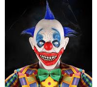 YGVQN Masque Clown Horreur Effrayant en Latex, Masque Intégral avec Perruque Bleue, Accessoire Halloween pour Adultes et Adolescents, Doux et confortable, Pour Fête, Carnaval et Soirée Terrifiante