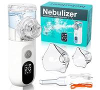 YGVQN Nébuliseur Portable USB-C, Appareil Inhalation Ultrasonique pour Adultes & Enfants, Écran Digital, Fonction Nettoyage Automatique, Livré avec 2 Masques et Embout Buccal, Silencieux et Efficace