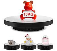 YGVQN Plateau Tournant Électrique, 360° Présentoir Motorisé pour Bijoux, Montres, Produits Numériques, avec 2 Panneaux de Fond et Télécommande, Idéal pour Vidéos et Réseaux Sociaux - Noir