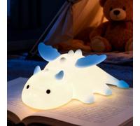 YGVQN Veilleuse Dragon Enfant, Lumière Nocturne LED 7 Couleurs avec Minuterie, Silicone Doux et Dimmable, Fonction Magnétique et Rechargeable USB (1200mAh), Cadeau pour Bébé, Fille et Garçon - Bleu