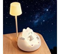 YGVQN Veilleuse pour Enfant, Veilleuse Bébé Chat Mignon, 3 Modes d'Éclairage & Rotation 360°, Lampe Animale USB Rechargeable pour Chambre, Lampe Enfant Adjustable avec Lumière Chaude