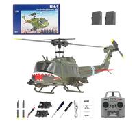 YGWXYYZJ C032 UH-1 RC Helicopters for Adults Beginners, 1/48 Scale 6CH 2.4G 6-Axis Gyro Aileronless Stabilized Aircraft with 3D Rolling & Altitude Hold Gift for Military Enthusiasts(Brown)