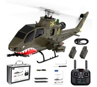 YGWXYYZJ Hélicoptère radiocommandé Cobra RTF stabilisé par GPS sans Barre de stabilisation Double Moteur brushless et système de vol Intelligent lidar Double Batterie pour Adultes et débutants(Green)