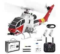 YGWXYYZJ Hélicoptère radiocommandé électrique Airwolf RTF avec Double Batterie pour Un vol Stable et émetteur Radio 2.4 GHz amélioré Micro modèle radiocommandé pour Adultes/débutants/avancés(White)