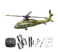 YGWXYYZJ Hélicoptère RC K200 UH-60 pour Adultes, hélicoptère Militaire à télécommande sans balais 6 canaux, Avion RC à Gyroscope 6 Axes avec Maintien d'altitude et vol inversé 3D à Une Touche(Green)