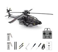 YGWXYYZJ Modèle d'Hélicoptère Apache Télécommandé 1:48 Avion Militaire Réaliste avec Cockpit Détaillé Rotor Métallique Maintien d'Altitude TOF Cadeau Hobby pour Adultes et Enfants
