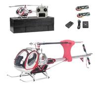 YGWXYYZJ Modèle Réduit D'hélicoptère RC, Avion RC 2.4 GHz À 3 Rotors sans Barre Stabilisatrice avec LED 2 Batterie Et Cockpit Ouvrant Positionnement GPS pour Adultes(Silver,Left-Hand Throttle)