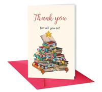 Ygyhiey Carte de Noël amusante pour professeur, cartes de remerciement pour enseignants, jolies cartes de remerciement pour enseignants avec enveloppes, remerciement pour tout ce que vous faites