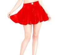 YGZHANYUANOKU Jupes plissées en cuir PVC - Mini-jupe de pole dance Sissy Clubwear - Costume de cosplay personnalisable, Rouge, 4XL