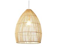 YGZPALH Luminaire Suspendu En Bambou Tressé, Design Lanterne Ajourée, En Osier Beige, Grande Lampe De Couloir, Éclairage Intérieur Vintage, Lustre Réglable Pour Décoration Bohème