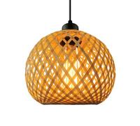 YGZPALH Lustre Bohème En Bambou - Hauteur Réglable, Lanterne En Bambou Tressé, Luminaires Style Rétro, Petit Lustre De Ferme Tissé À La Main Pour Cuisine, Salon, Bars, Restaurants, 1 Lumière