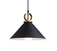 YGZPALH Suspension Moderne En Fer, Abat-jour Classique Noir Métallisé, 1 Lumière, Style Industriel, Douille E26, Luminaire Rustique Pour Chambre, Bar Ou Comptoir - 1 Pièce